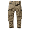 Double thigh zipper pocket straight-leg cargo pants