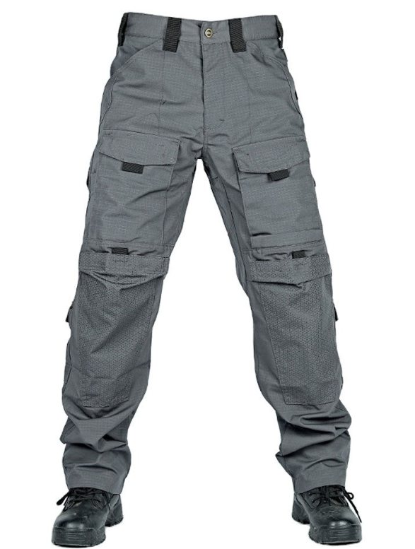 Double thigh zipper pocket straight-leg cargo pants